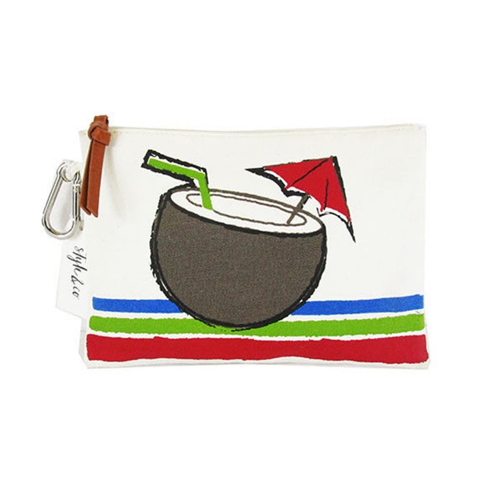 STYLE & CO COCO Beige Canvas Pouch Bag